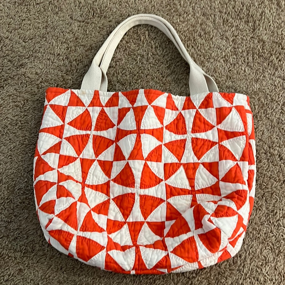 Handmade Quilt Purse red/orange/teal